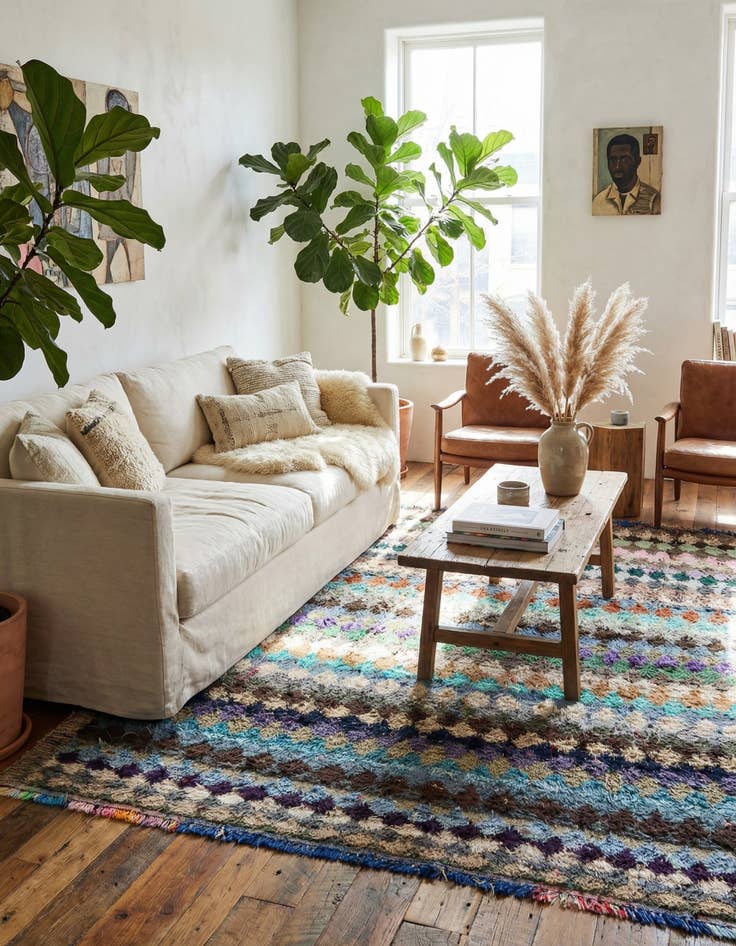 Detail image of 8' 4 x 10' 9  Hand Knotted Moroccan Wool Rug