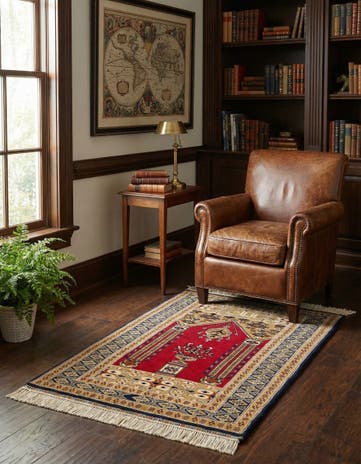 2' 7 x 4' 2 Hand Knotted Bokhara Wool Rug