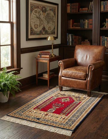 2' 7 x 4' 2 Hand Knotted Bokhara Wool Rug
