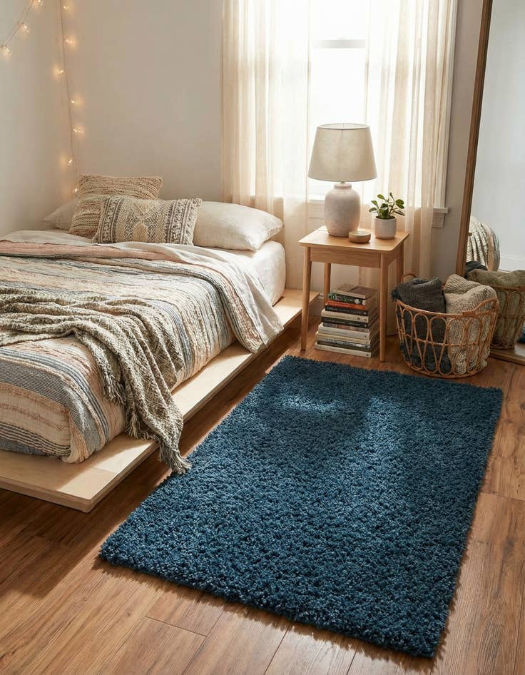 Detail image of  2' x 3' Solid Shag Rug