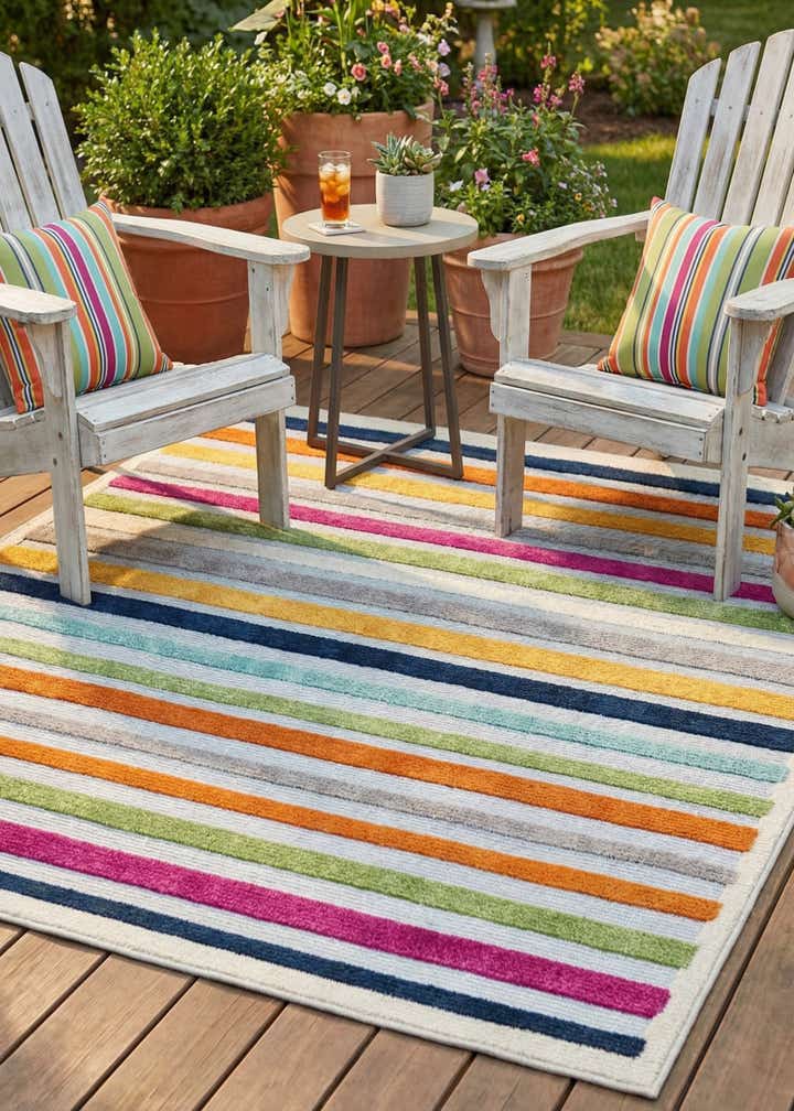 5' 3 x 5' 3 Easy-Clean Aruba Indoor / Outdoor Square Rug