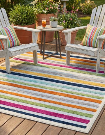 Gray Easy-Clean Aruba Indoor / Outdoor Square Rug