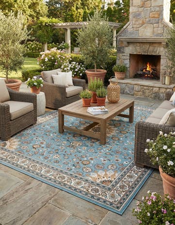 9' x 12' Easy-Clean Traditional Indoor / Outdoor Rug