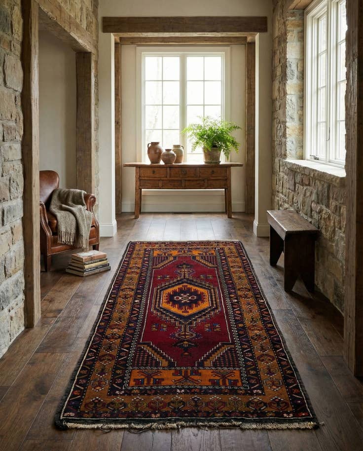 Detail image of 3' 6 x 7' 1 Hand Knotted Anatolian Wool Runner Rug