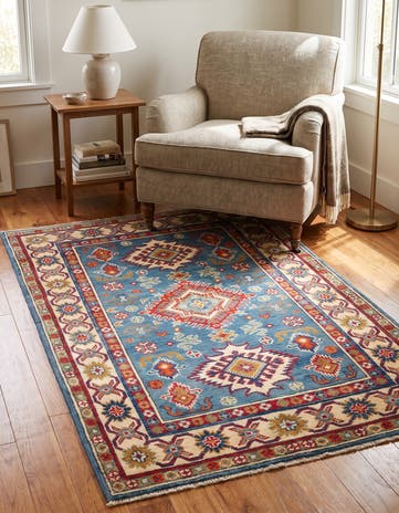 3' 5 x 4' 11 Hand Knotted Kazak Rug