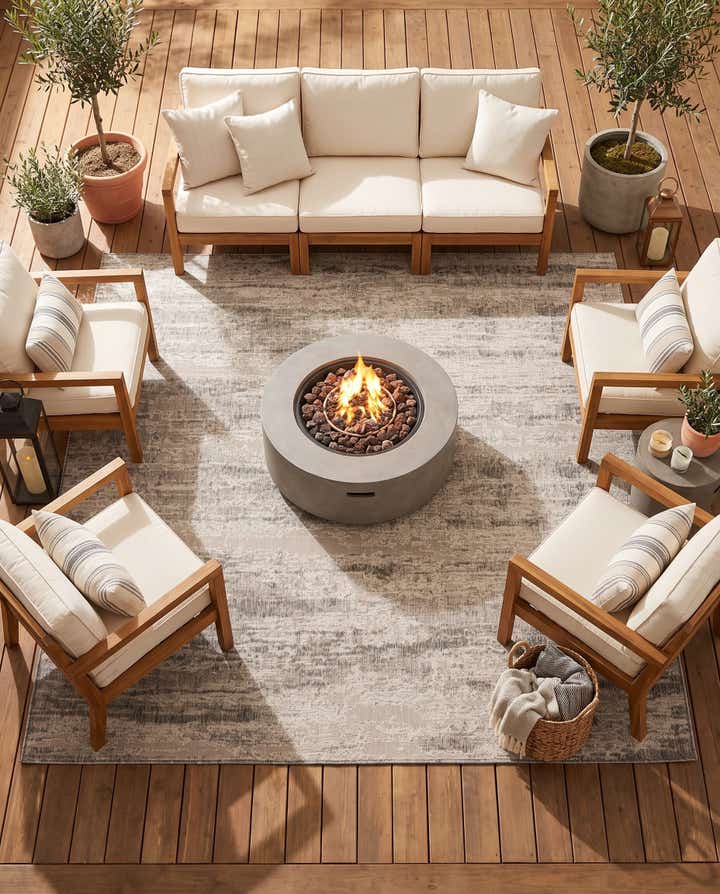 10' x 10' Easy-Clean Modern Indoor / Outdoor Square Rug