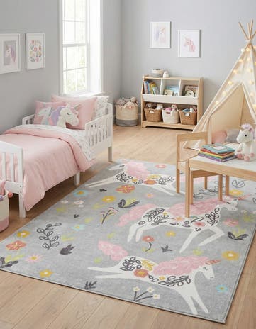 7' 10 x 10' Unicorns Whimsy Kids Rug