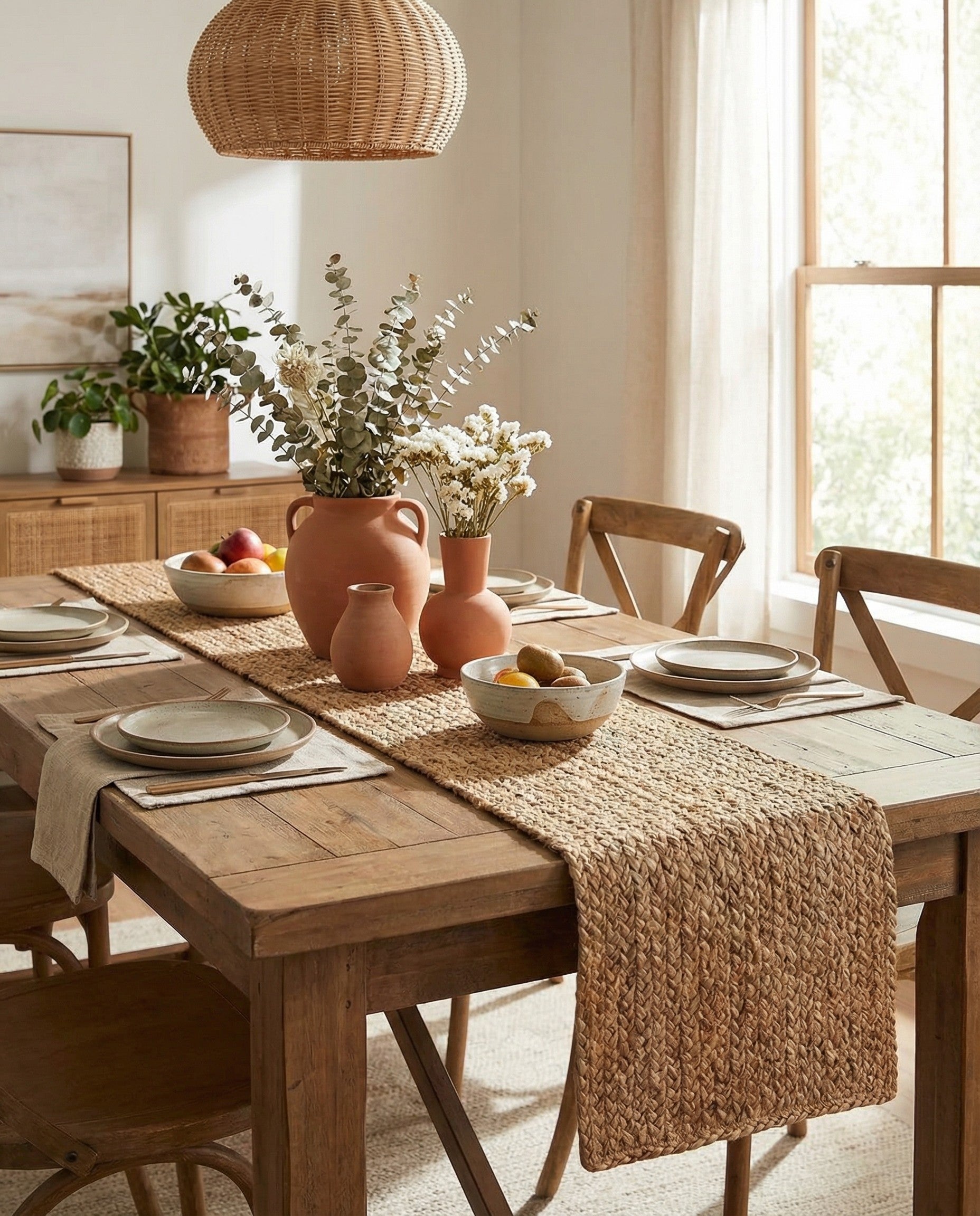 A 1' 2 x 5' 1 Braided Jute runner rug in natural brown and tan tones, featuring a tight, textured weave.