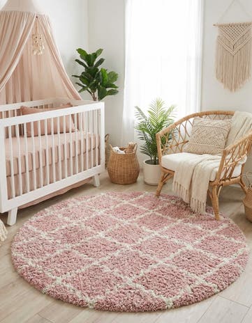 6' x 6' Lattice Shag Round Rug