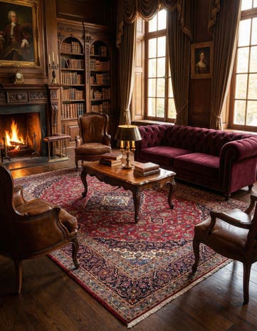 9' 8 x 13' 3 Hand Knotted Kashan Persian Wool Rug