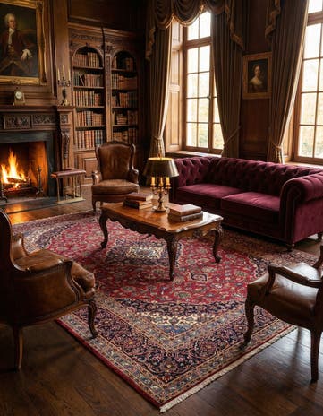 9' 8 x 13' 3 Hand Knotted Kashan Persian Wool Rug