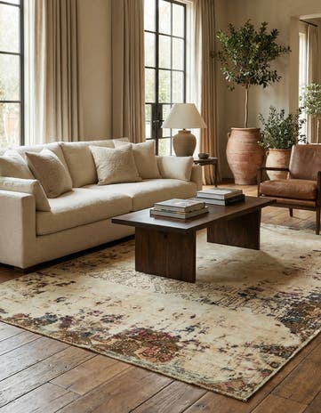 6' 7 x 9' 8 Hand Knotted Ultra Vintage Persian Wool Rug