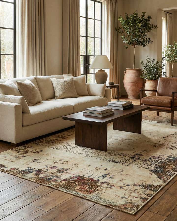 6' 7 x 9' 8 Hand Knotted Ultra Vintage Persian Wool Rug