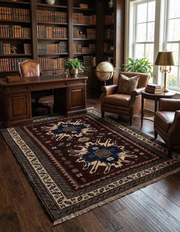 Detail image of 5' 3 x 7' 5  Hand Knotted Kars Wool Rug