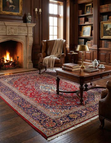 6' 7 x 9' 10 Kashan Wool Rug