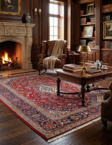 6' 7 x 9' 10 Kashan Wool Rug