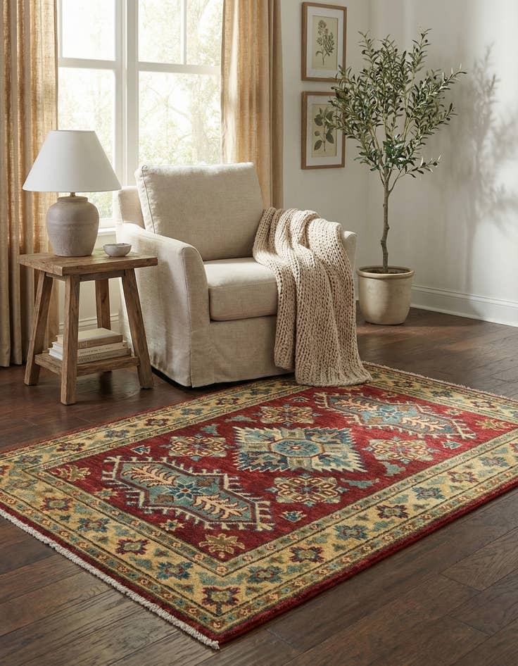 Detail image of 2' 8 x 4'  Hand Knotted Kazak Rug