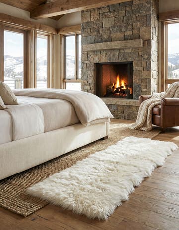 White Sheepskin Runner Rug