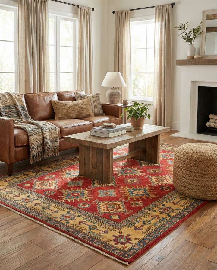 5' x 6' 6 Hand Knotted Kazak Rug