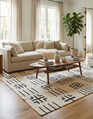5' 4 x 6' 6 Hand Woven Kilim Modern Wool Rug