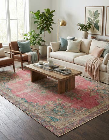 7' x 9' 8 Hand Knotted Ultra Vintage Persian Wool Rug