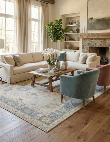 9' 11 x 13' 9 Hand Knotted Oushak Rug