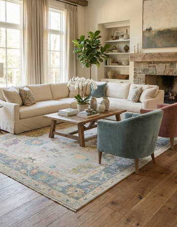 9' 11 x 13' 9 Hand Knotted Oushak Rug