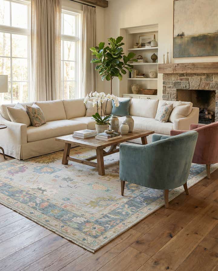 9' 11 x 13' 9 Hand Knotted Oushak Rug