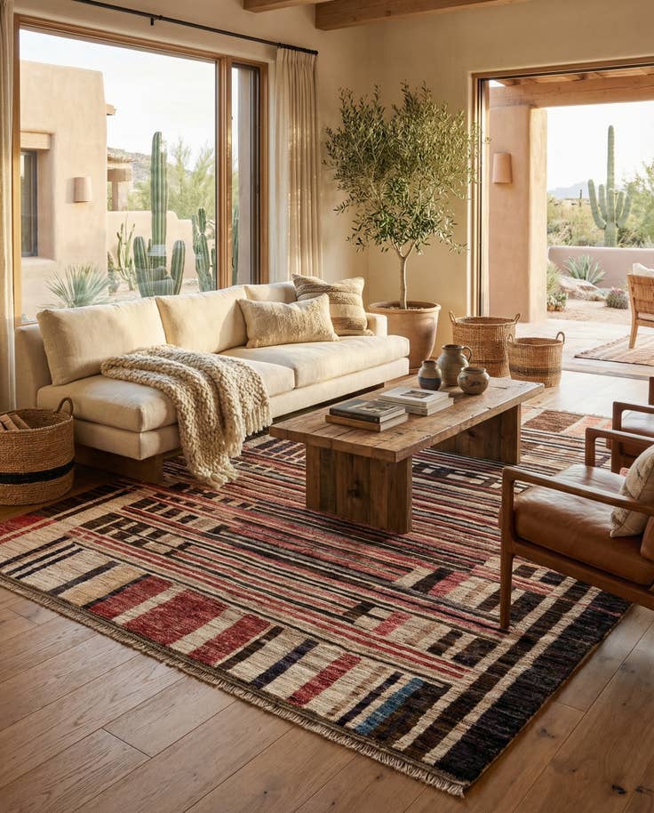 Detail image of 8' 1 x 9' 11 Hand Knotted Moroccan Wool Rug