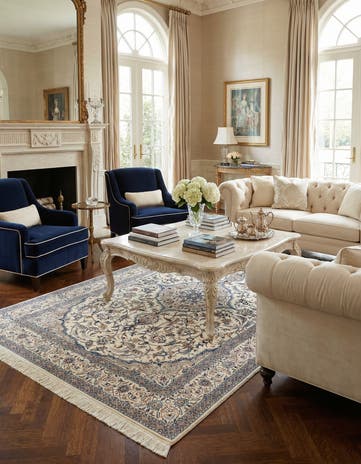 4' 11 x 8' 3 Hand Knotted Nain Rug