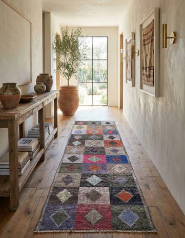 4' 5 x 14' 10 Hand Knotted Moroccan Wool Runner Rug