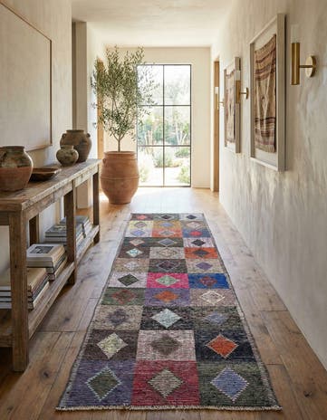 4' 5 x 14' 10 Hand Knotted Moroccan Wool Runner Rug