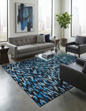 5' x 8' Cowhide Leather Rug