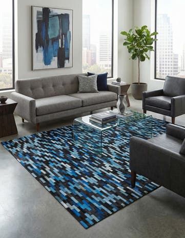 5' x 8' Cowhide Leather Rug