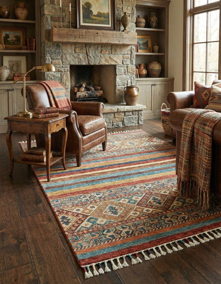 Detail image of 3' 4 x 4' 8  Hand Knotted Ariana Ziegler Rug