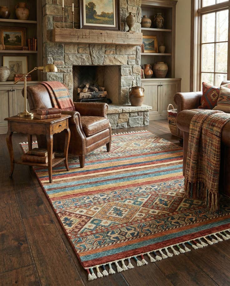 Detail image of 3' 4 x 4' 8 Hand Knotted Ariana Ziegler Rug