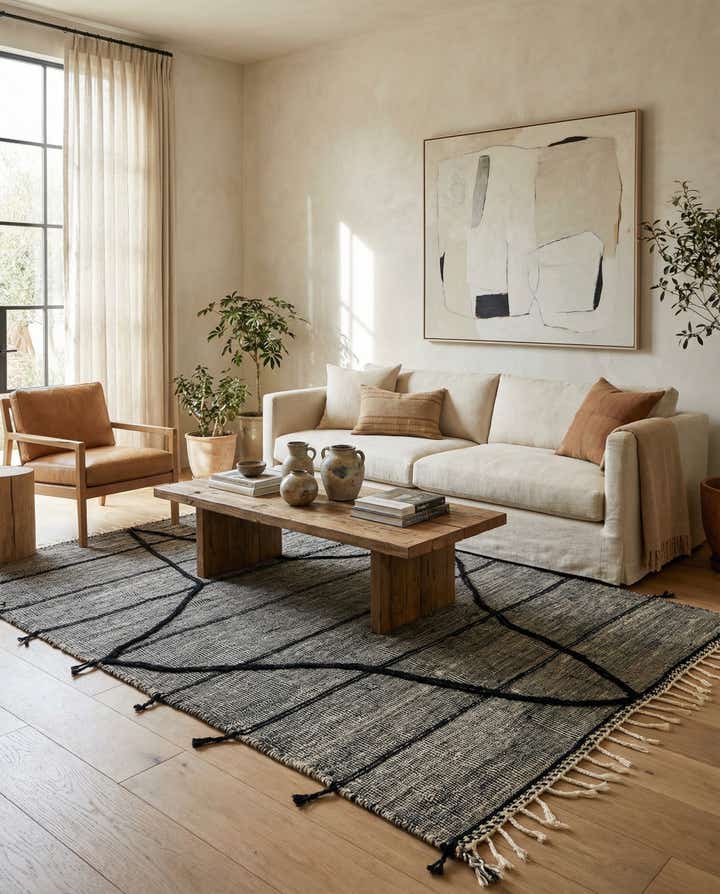 6' 3 x 10' 4 Hand Knotted Moroccan Wool Rug