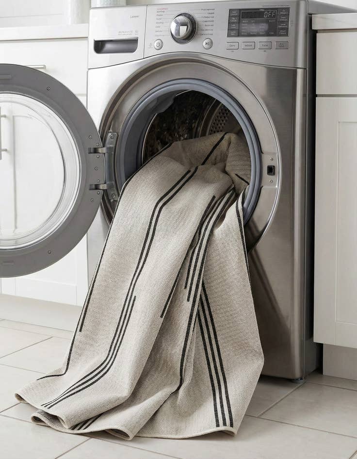 Detail image of 7' 10 x 7' 10  Washable Modern Indoor / Outdoor Round Rug