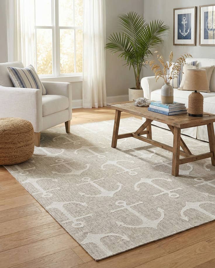 Detail image of 7' x 10' Easy-Clean Coastal Indoor / Outdoor Rug
