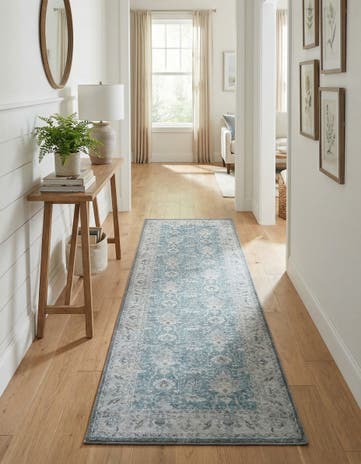 2' x 8' Washable Timeless Runner Rug