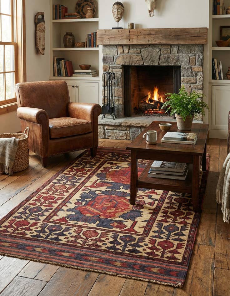 Detail image of  3' 11 x 6' 8  Hand Knotted Sumak Wool Rug