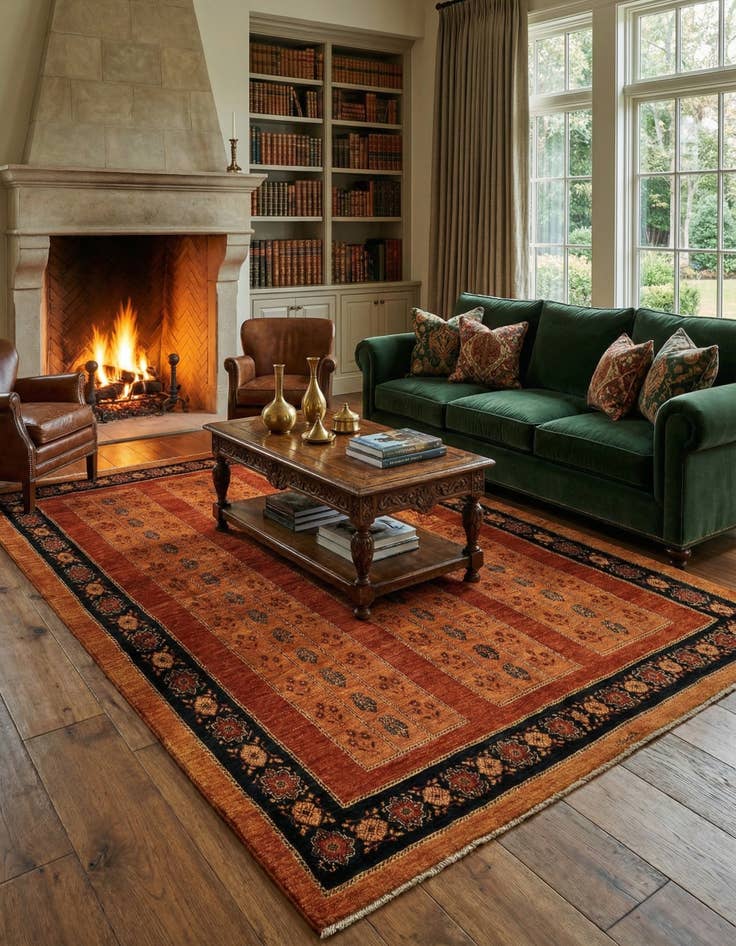 Detail image of 5' 8 x 7' 5 Luribaft Wool Rug