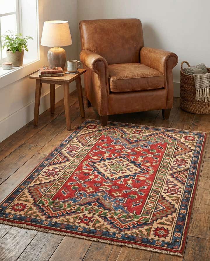 2' 9 x 4' Hand Knotted Kazak Rug