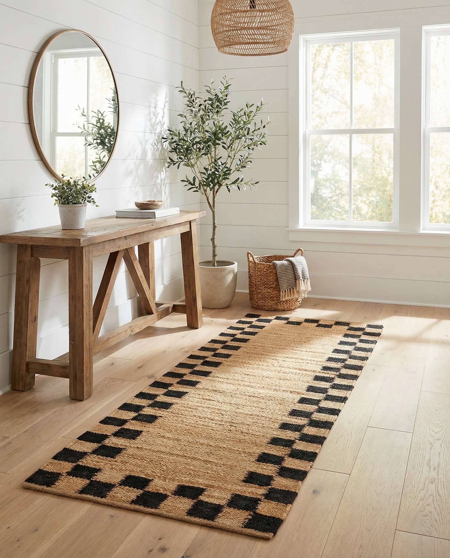 2' 7 x 8' Hand Woven Laurel Handwoven Jute Runner Rug