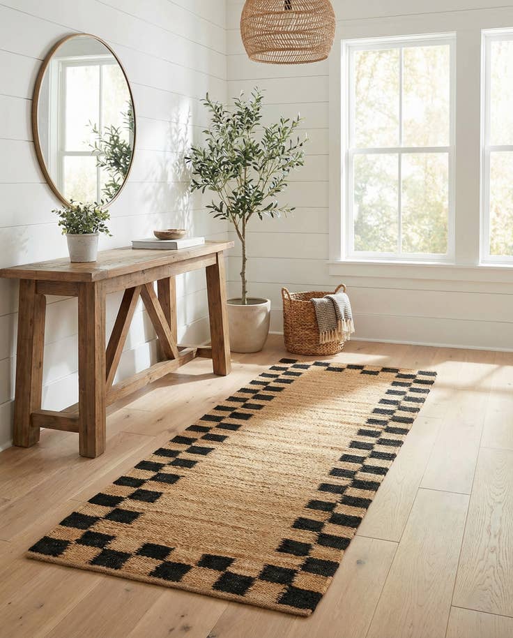 Detail image of 2' 7 x 8' Hand Woven Laurel Handwoven Jute Runner Rug