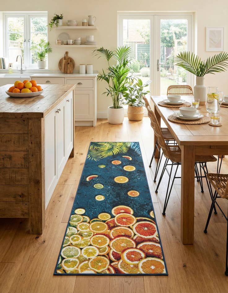 Detail image of  2' 7 x 10'  Washable Coastal Indoor / Outdoor Runner Rug