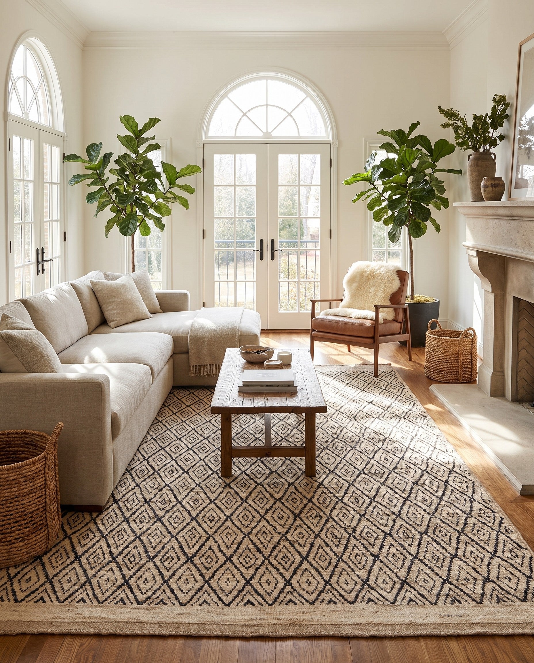5' 10 x 8' 3 Hand Knotted Moroccan Wool Rug
