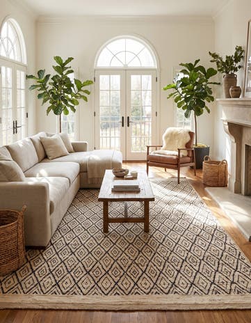 5' 10 x 8' 3 Hand Knotted Moroccan Wool Rug