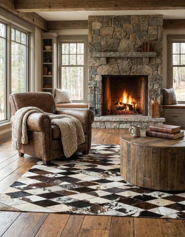 4' 1 x 5' 10 Cowhide Stocks Rug