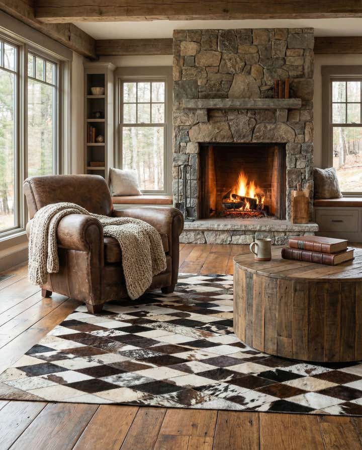 4' 1 x 5' 10 Cowhide Stocks Rug